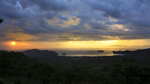 Scenic view of landscape against cloudy sky