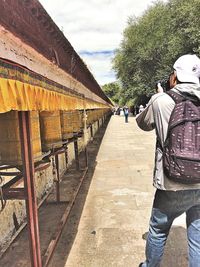 People walking on footpath