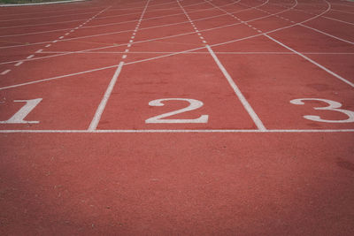 High angle view of sports track