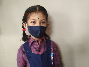 School kid wearing mask