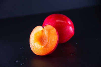 Close-up of red bell pepper on table