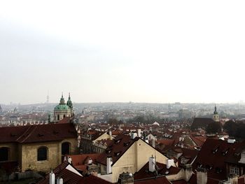 High angle view of townscape against sky