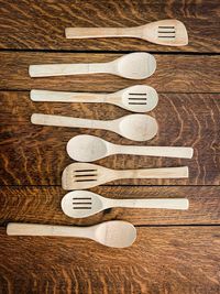 Directly above shot of objects on wood