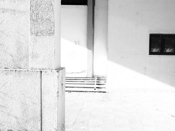 Close-up of window on white wall