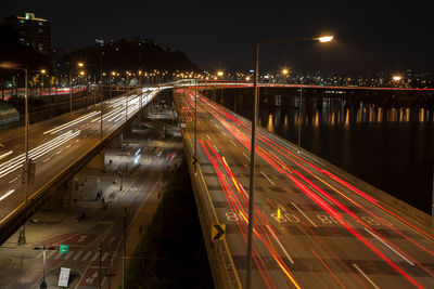 Long exposure sight on road at night 