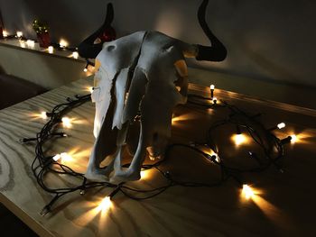 Close-up of illuminated lamp