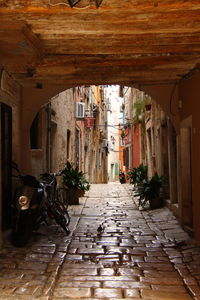 Narrow alley amidst buildings