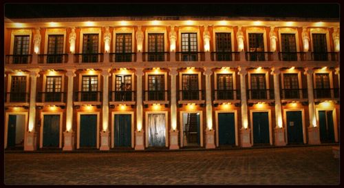 View of illuminated building at night