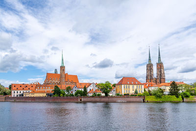 Collegiate church of the holy cross and st bartholomew and wroclaw cathedral in wroclaw, poland