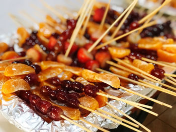 Close-up of fruit salad in plate