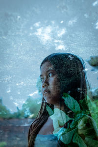 Portrait of a girl in water
