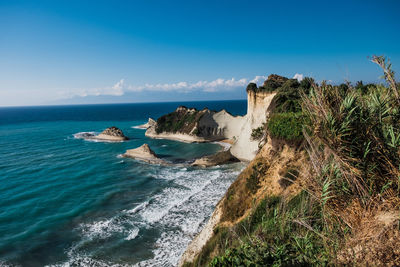 Landscape picture of kap drastis on the island of corfu.