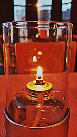 Close-up of wine glass on table