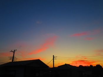 Silhouette buildings against sky during sunset