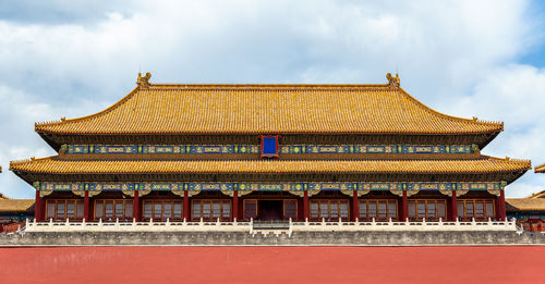 Low angle view of historic building against sky