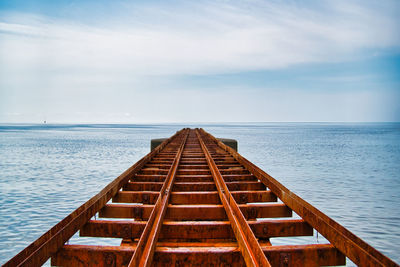 Pier over sea against sky