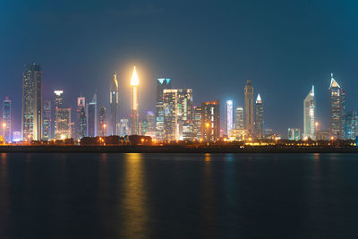 Illuminated city at night