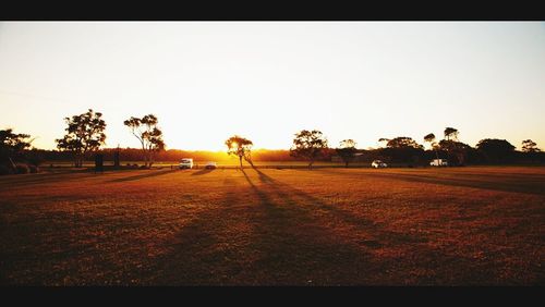 Scenic view of landscape at sunset