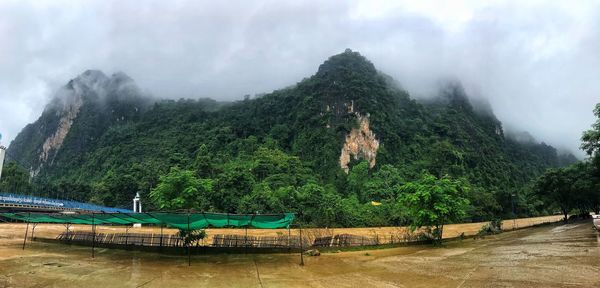 High angle view of people on mountain