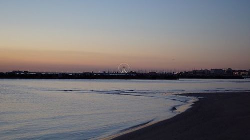 View of city at waterfront during winter