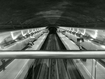 High angle view of subway station