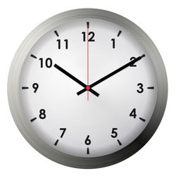 Close-up of clock over white background