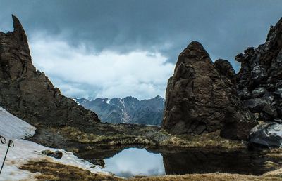 Scenic view of mountains against sky