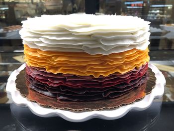 Close-up of cake on table