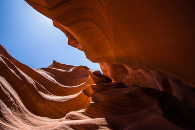 Low angle view of rock formations