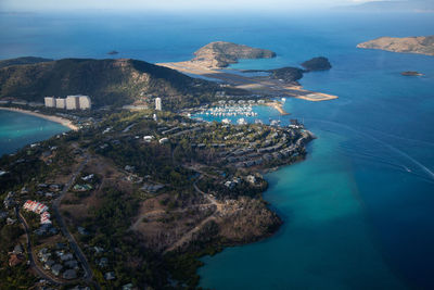 High angle view of city