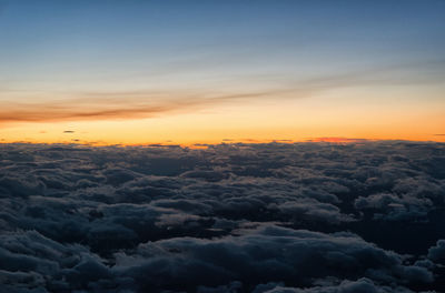 Aerial view of cloudscape during sunset