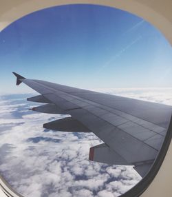 Cropped image of airplane wing