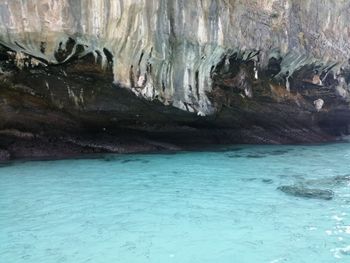 Rock formation in sea