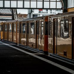 Train on railroad station