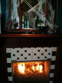 Close-up of illuminated candles