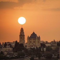 View of church at sunset