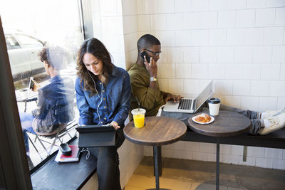 People working in cafe, stockholm, sweden