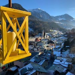 High angle view of townscape against sky berchtesgaden 