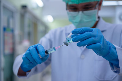 Close-up of hands working