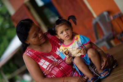 Portrait of girl with grandmother