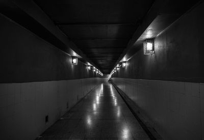 Empty illuminated subway