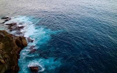 High angle view of sea