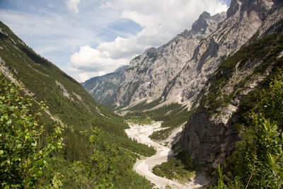 Scenic view of mountains against sky