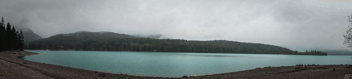 Panoramic view of lake against sky