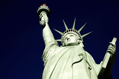 Low angle view of statue of liberty