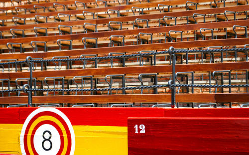 Full frame shot of bleachers