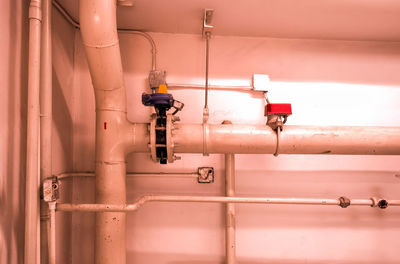 Close-up of pipes on wall