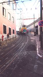 Railroad tracks in city