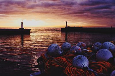 View of sea at sunset