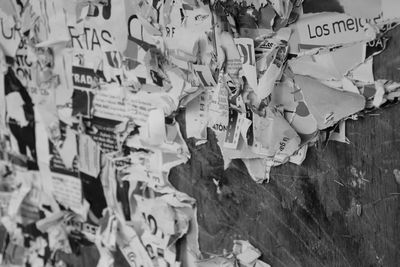 Full frame shot of clothes hanging on paper